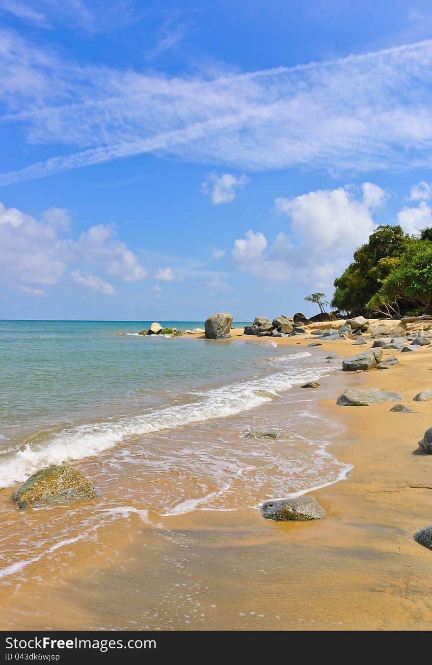 Rocks on beach, Gulf of Thailand coast