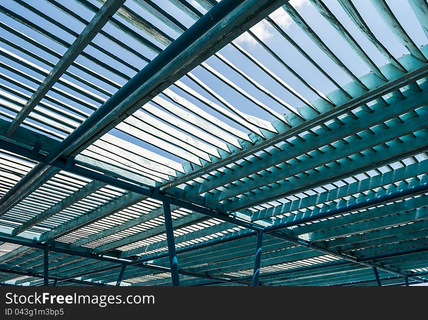 Penumbral roof on the beach of the Black Sea