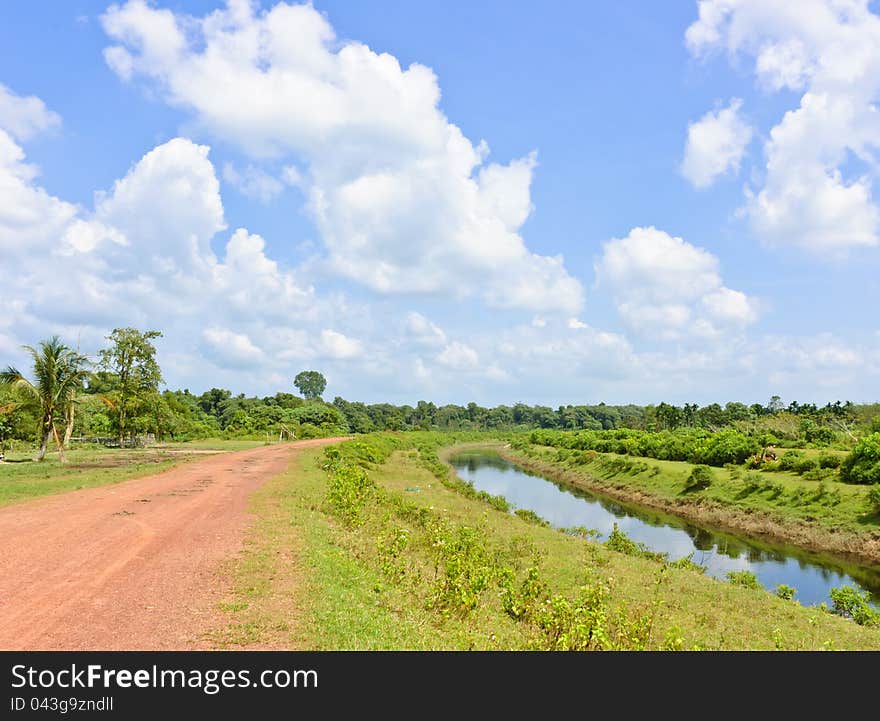 Red rural road