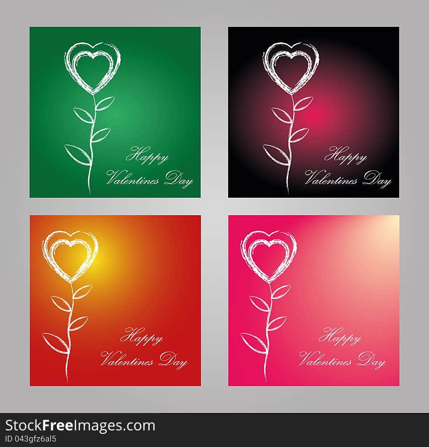 Happy valentines day postcard vector eps