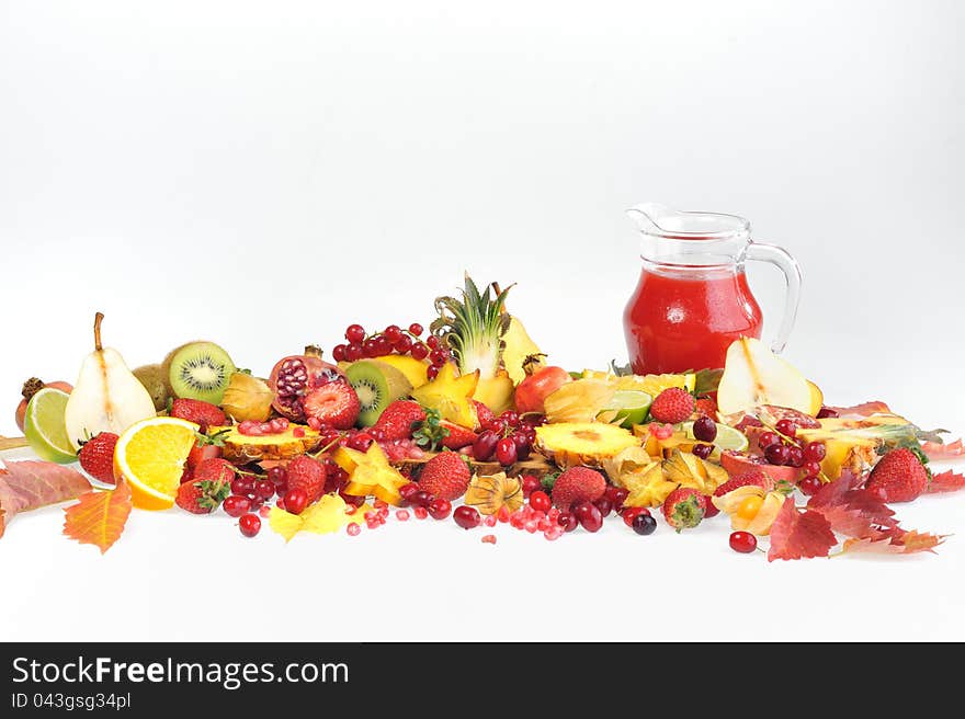 Fresh various fruits shoot in studio