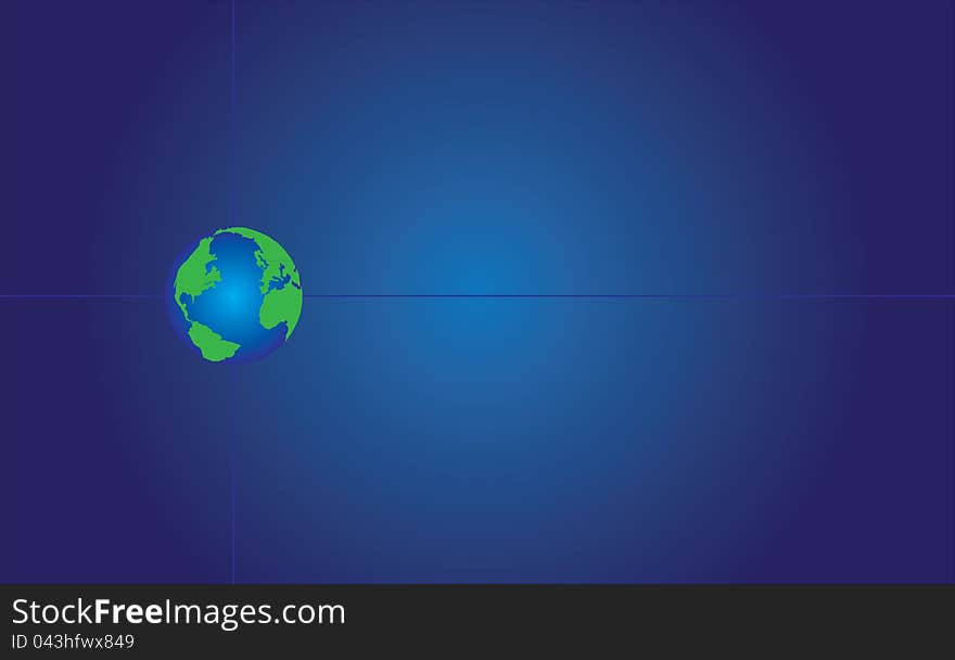 Blue background with world globe