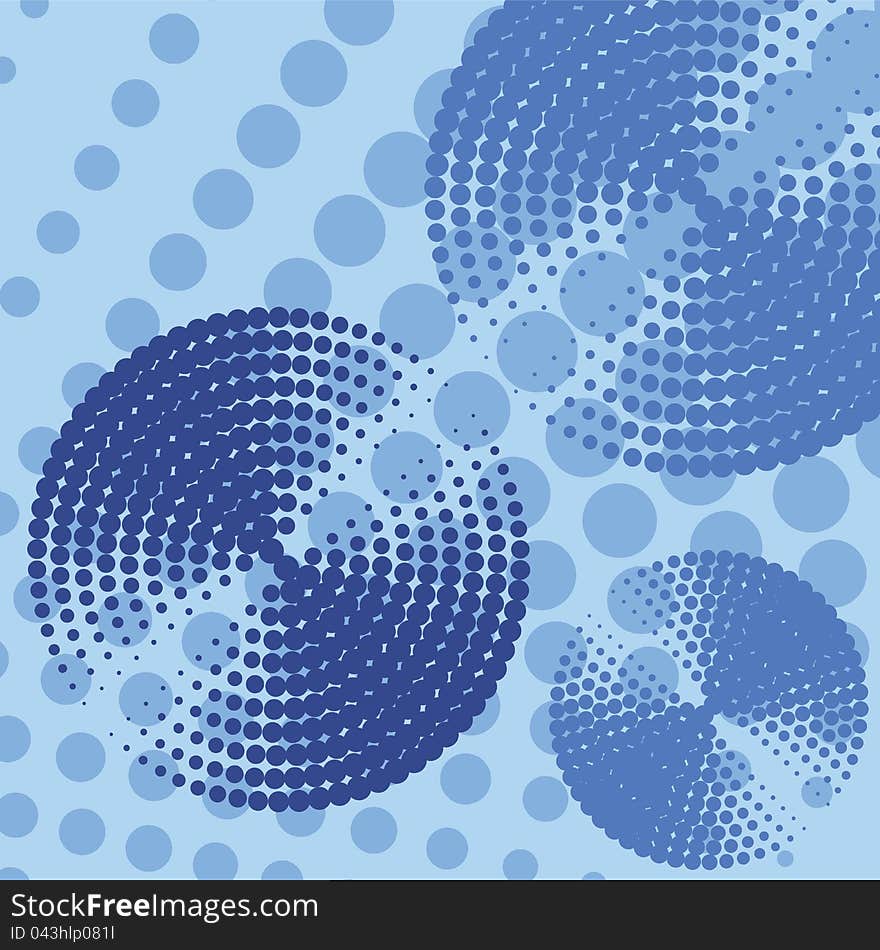 Abstract blue circles background. Vector illustration.