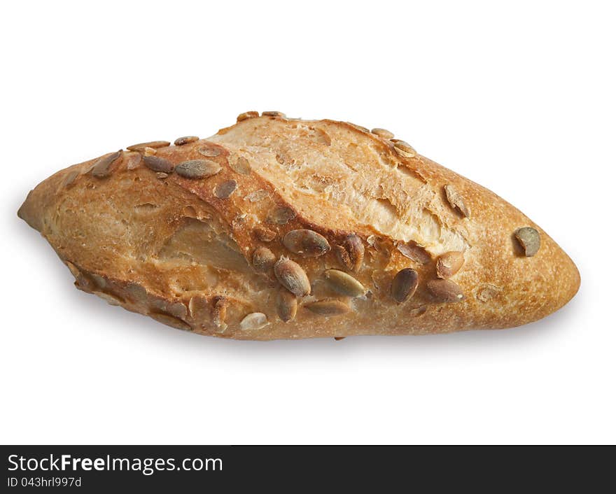 Bread on the white background