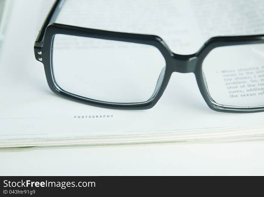 Glasses on a book