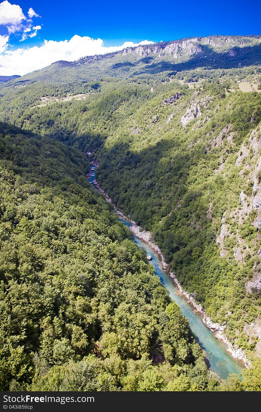 River Tara canyon in Montenegro