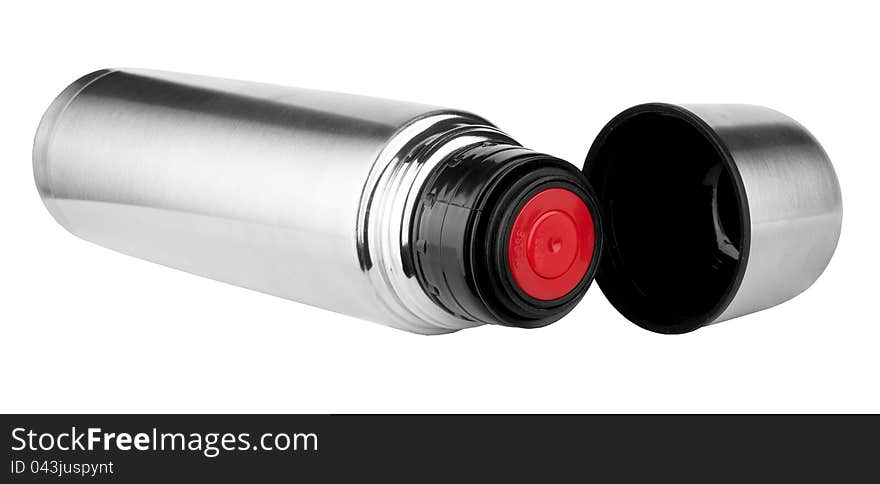 Thermos isolated on white, clipping path included