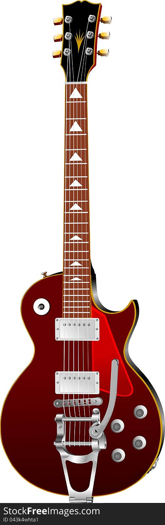 Electric guitar on a white background. Vector illustration;. Electric guitar on a white background. Vector illustration;