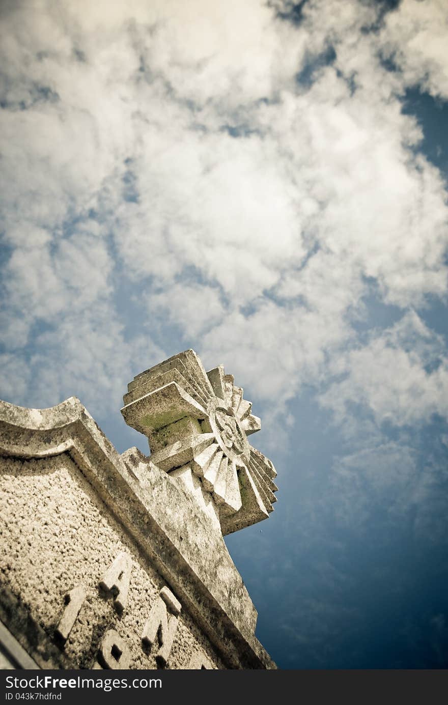 Stone Cross And Sky