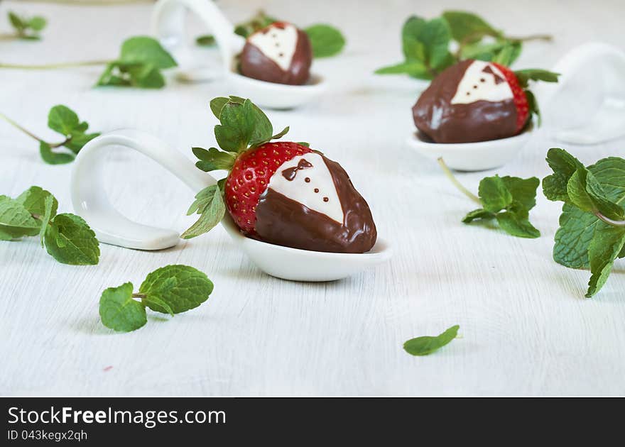 Strawberries in chocolate