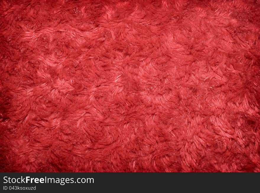 Red hairy polyester texture background. Red hairy polyester texture background