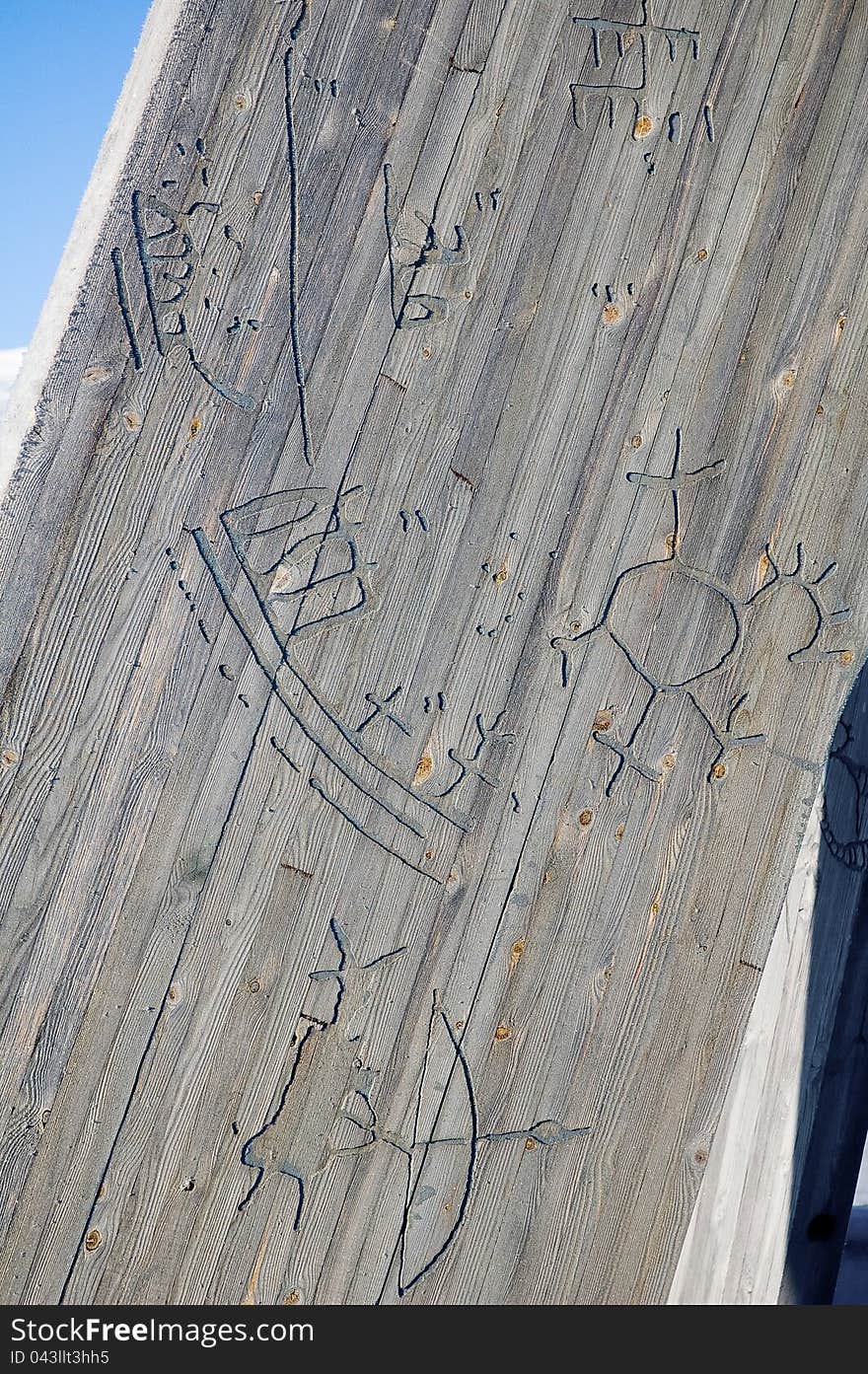 Signs on the Monument at the polar circle