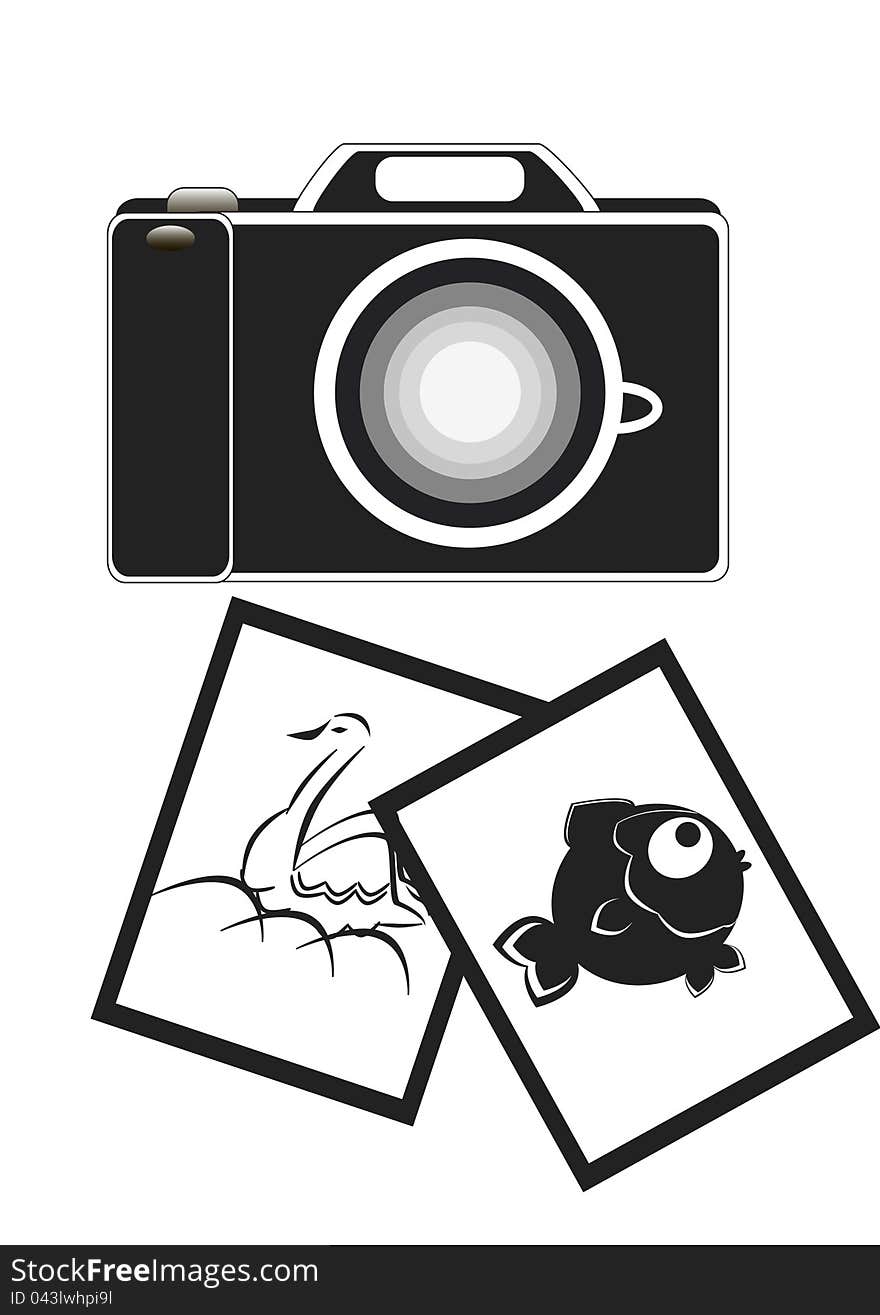 Vector camera and pictures of animals