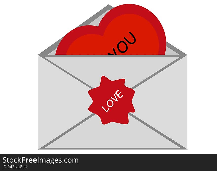 Vector Valentine - an envelope with a heart