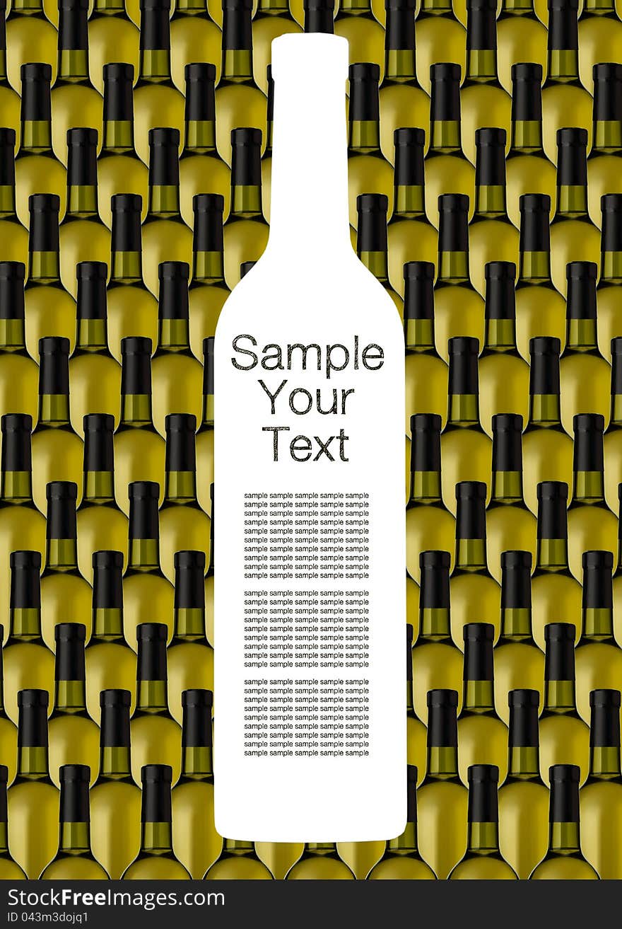 Silhouette white wine bottle against bottle