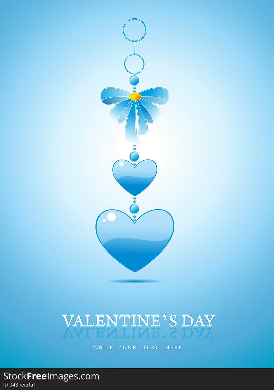 Valentines day background with blue heart