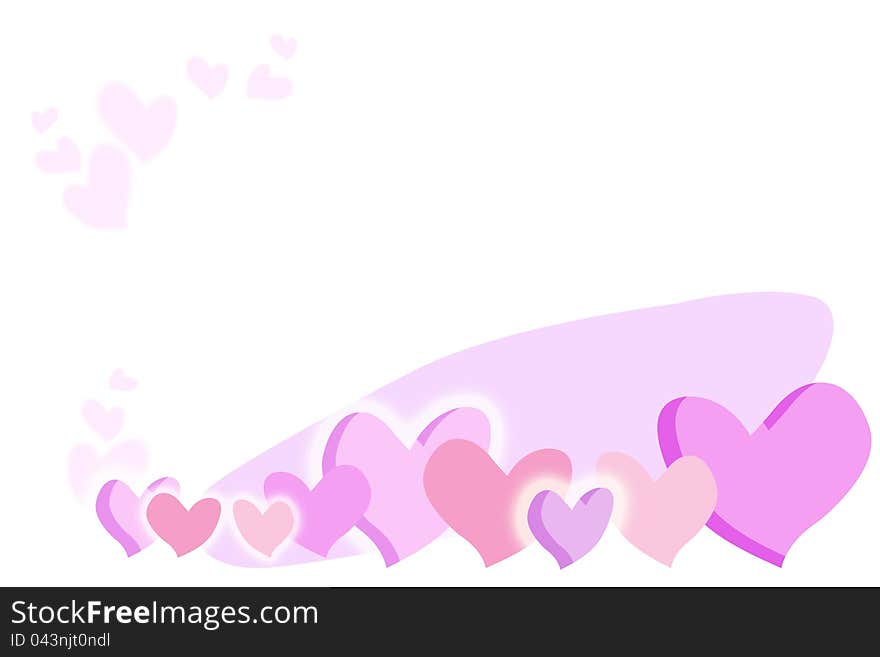 Valentine S Day Card With Pink Hearts