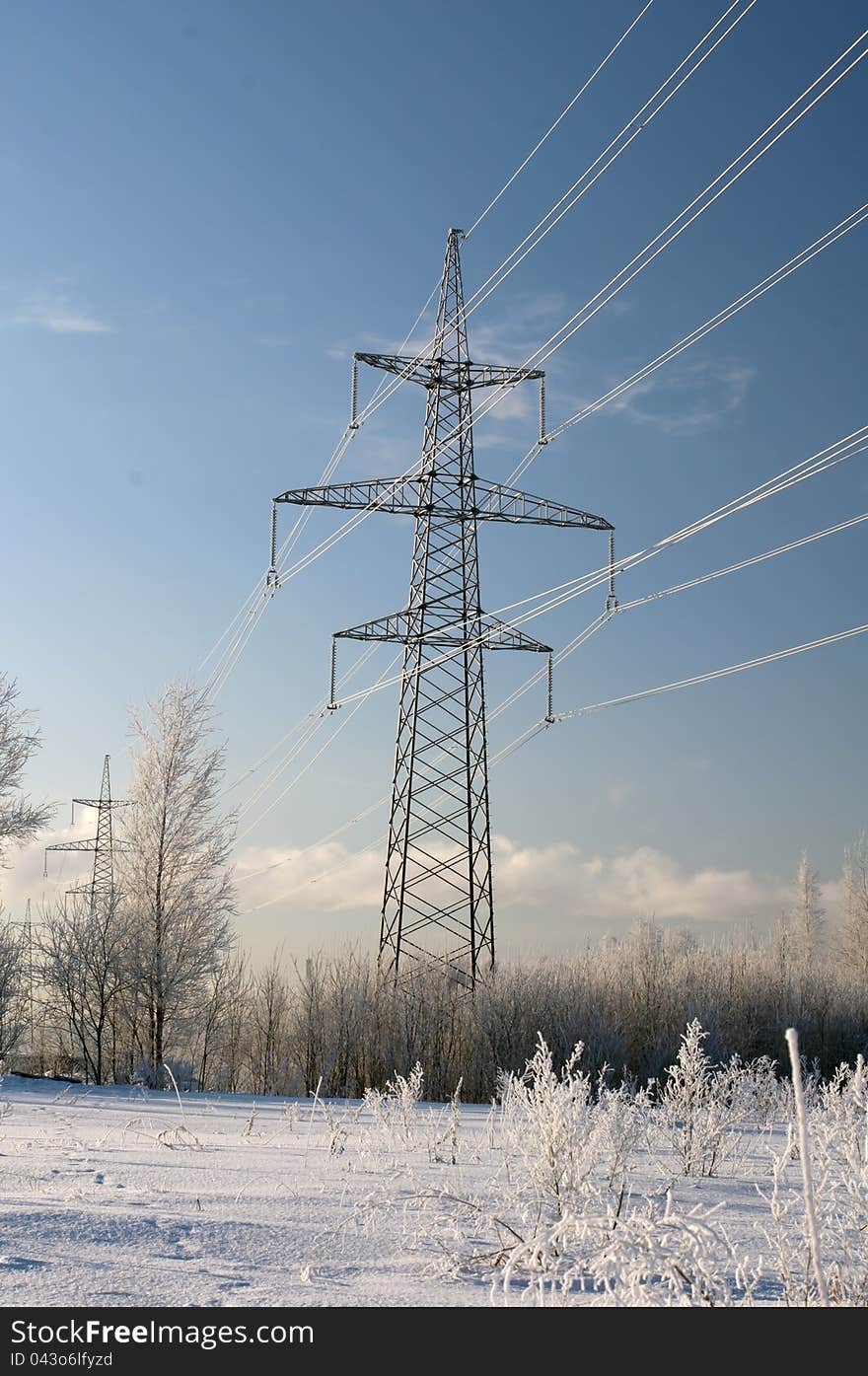 Electric main in the winter