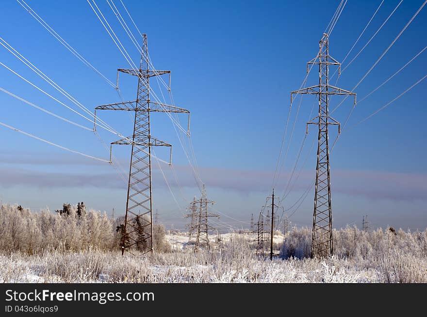 Electric main in the winter