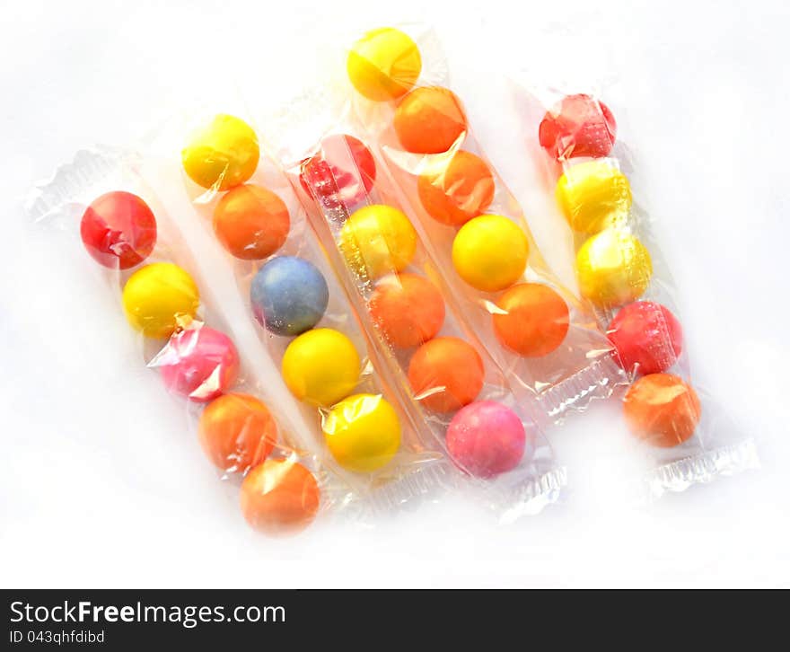 Colorful gum balls