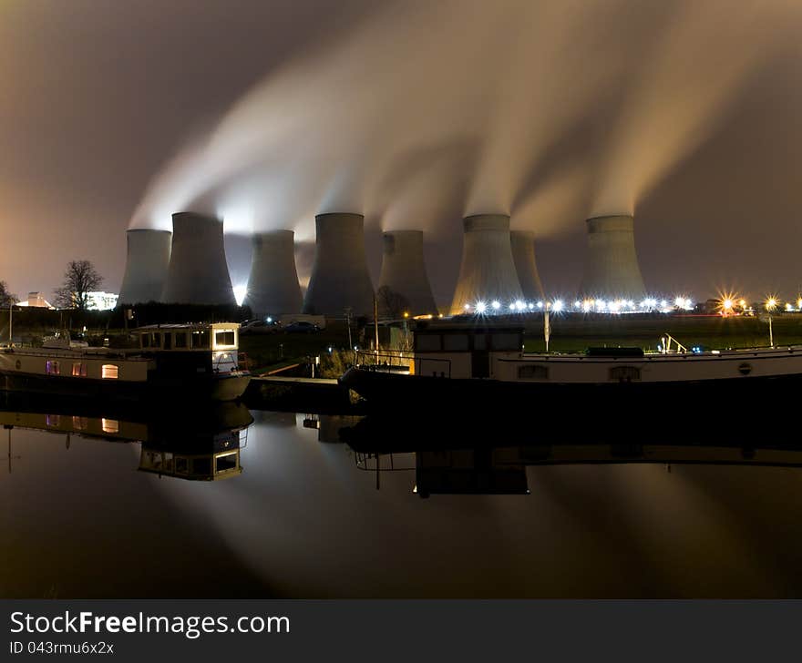 Power station cooling towers. A long exposure. Power station cooling towers. A long exposure.