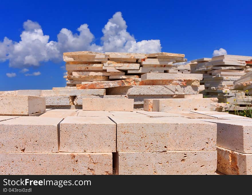 Limestone blocks