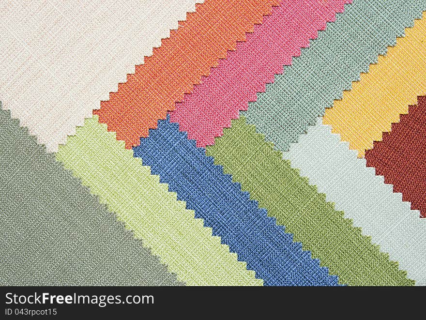 Multi color fabric texture samples and background