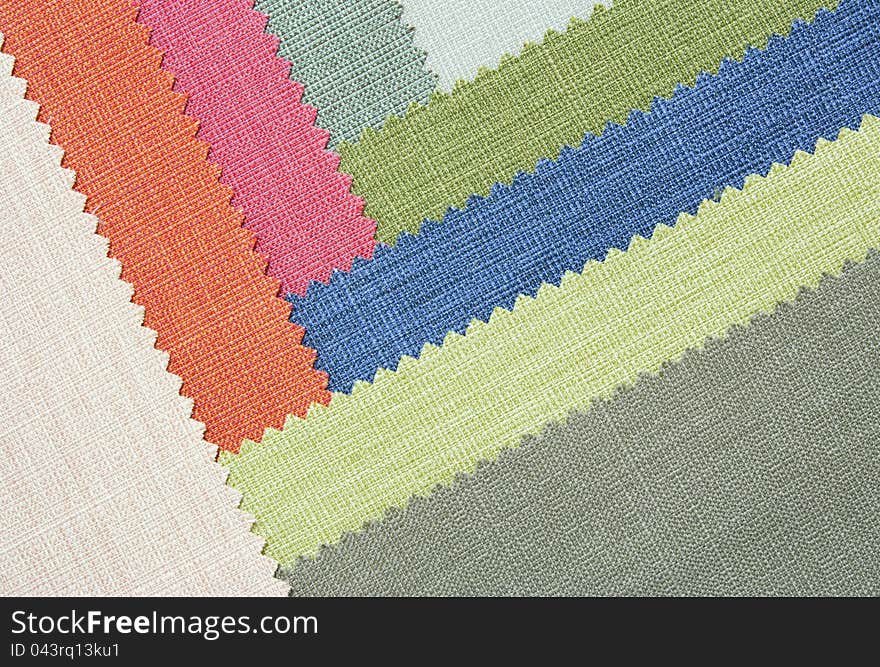 Multi color fabric texture samples and background