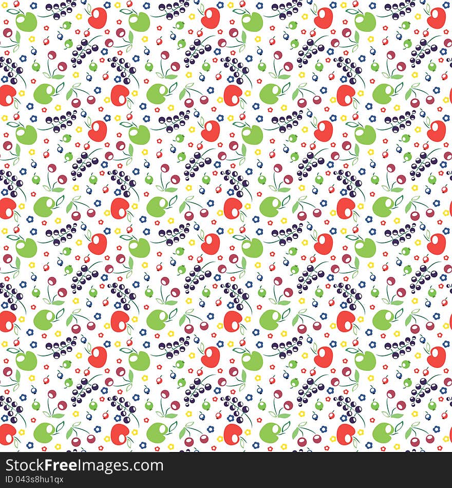 Seamless background with fruits and berries. Seamless background with fruits and berries