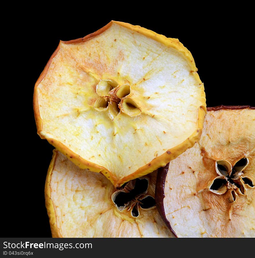 Dried slices of an apple. Dried slices of an apple