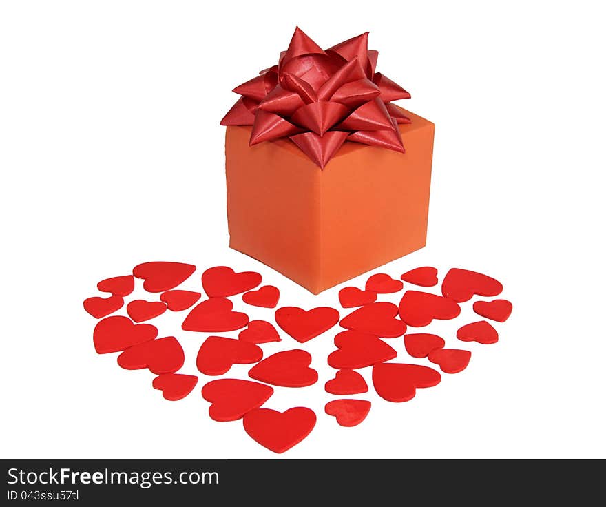 Valentines heart and gift box