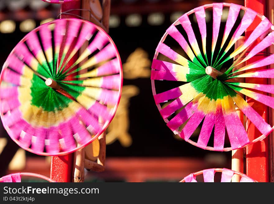 Rotating toy color paper windmill. Rotating toy color paper windmill