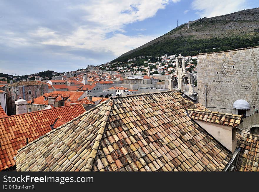 Red Rooftops in the Historic Old Town of Dubrovnik, Croatia