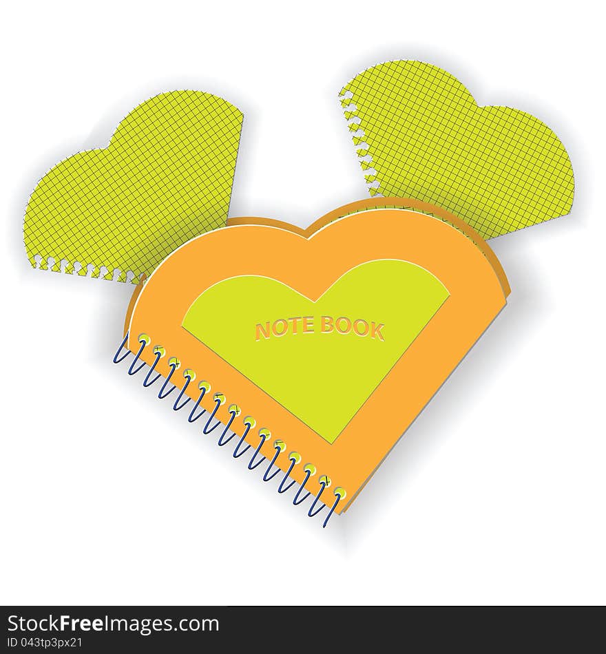 Notebook in the form of heart