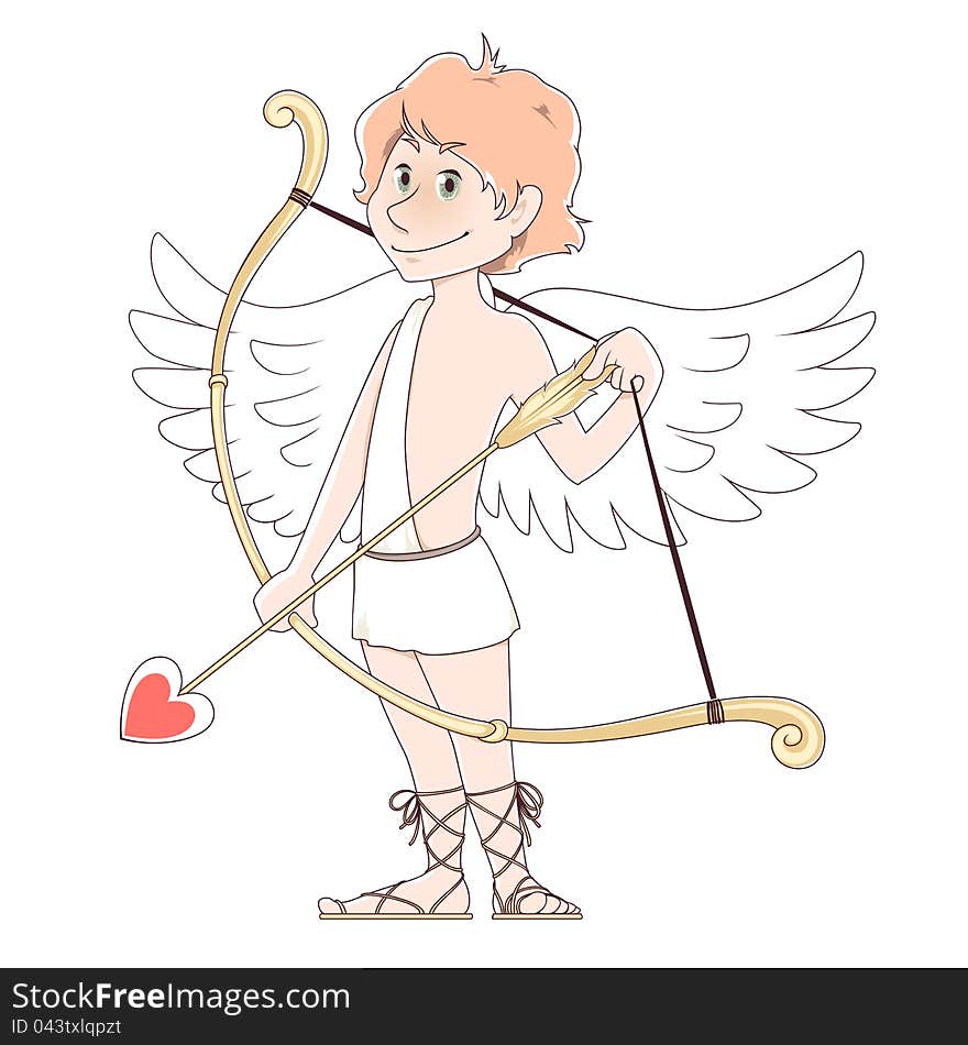 Smilling little boy as cupidon. Smilling little boy as cupidon