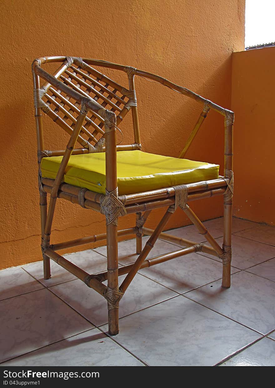 A simple wooden kitchen chair rustic. A simple wooden kitchen chair rustic