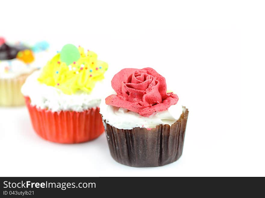 Cup cake on white background