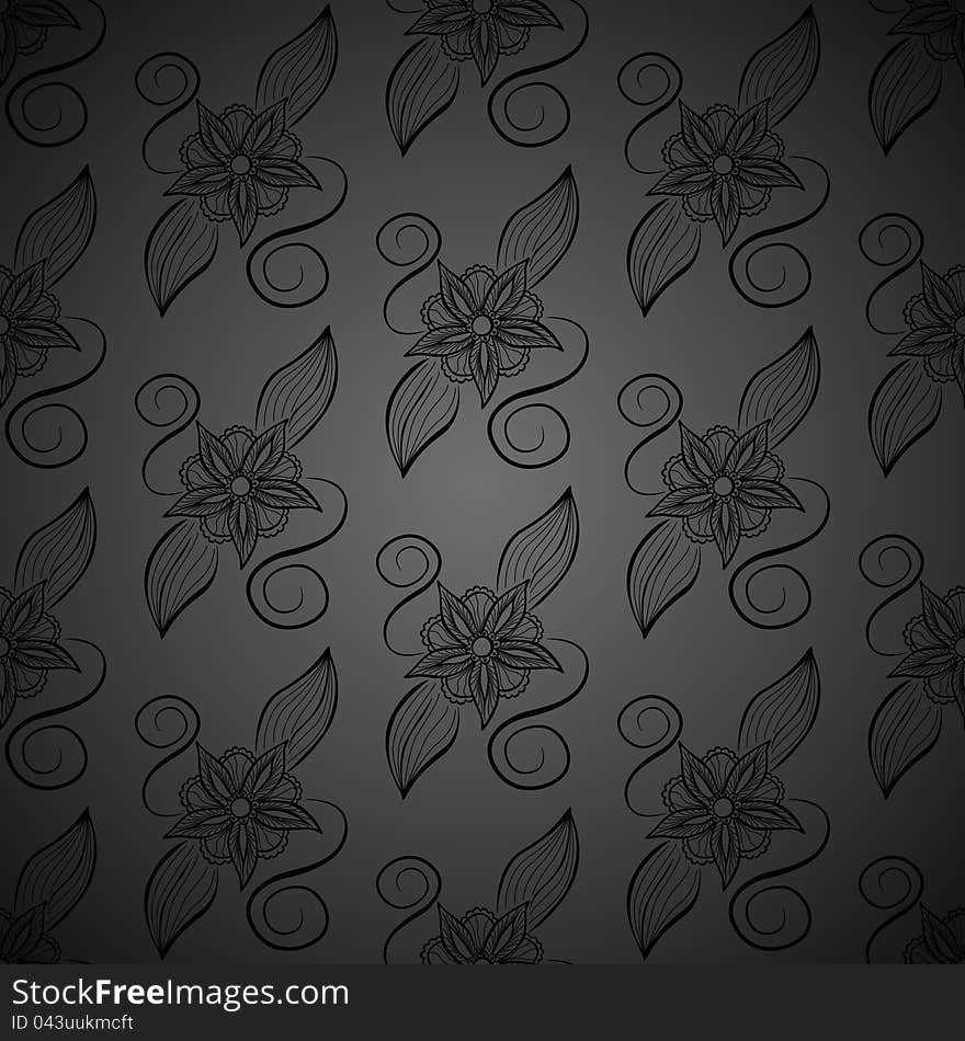 Black flowers on a dark background