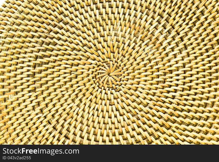 Circle background from rattan fibers show texture and pattern