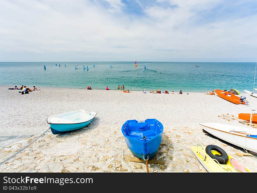 Sand beach of English Chanel in Normandy, France