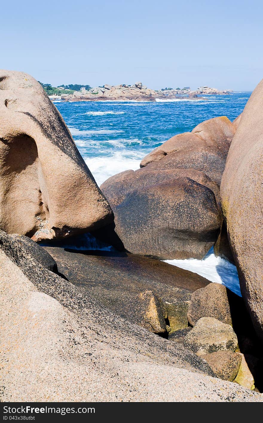 Rocks On Pink Granite Coast