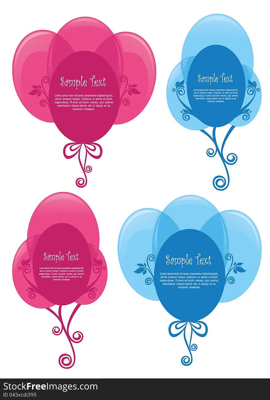 Transparent balloons look like text messages, vector collection