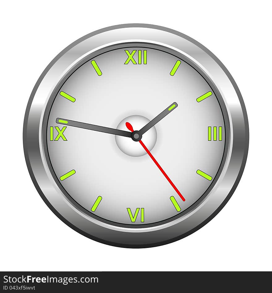 A wall clock on a white background