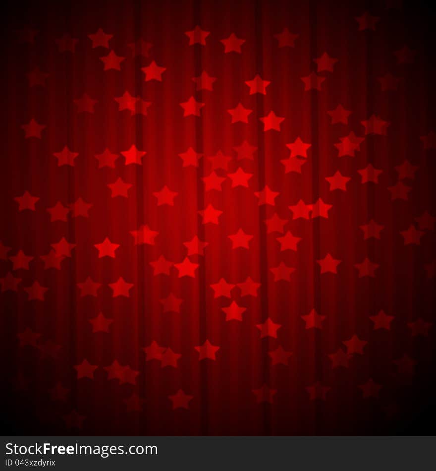 Stage like stars background with lines and curtain like texture