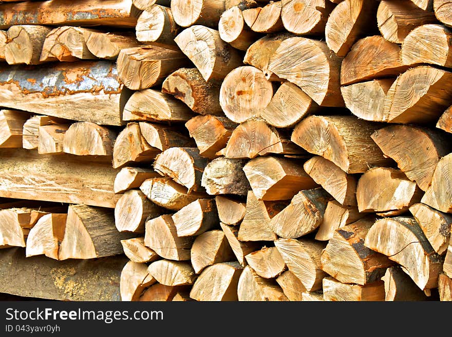 A reserve of wood for fire