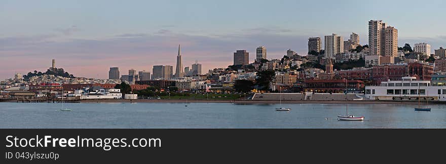 Image of San Francisco skyline at twilight. Image of San Francisco skyline at twilight.