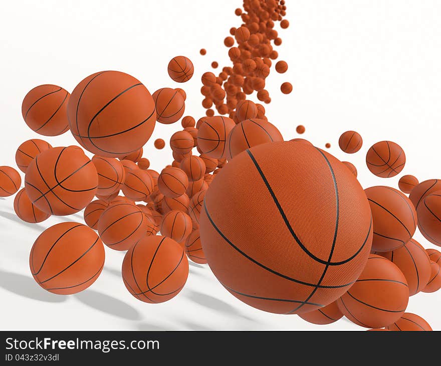 Falling balls. 3D rendered illustration. Falling balls. 3D rendered illustration.