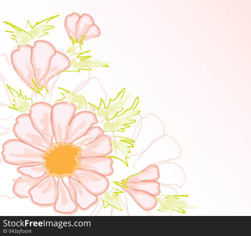 Spring design with light pink flowers. Spring design with light pink flowers