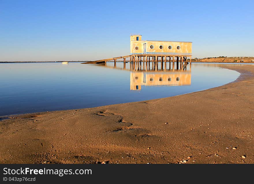 Life-guard Building In Fuseta, At Ria Formosa Park