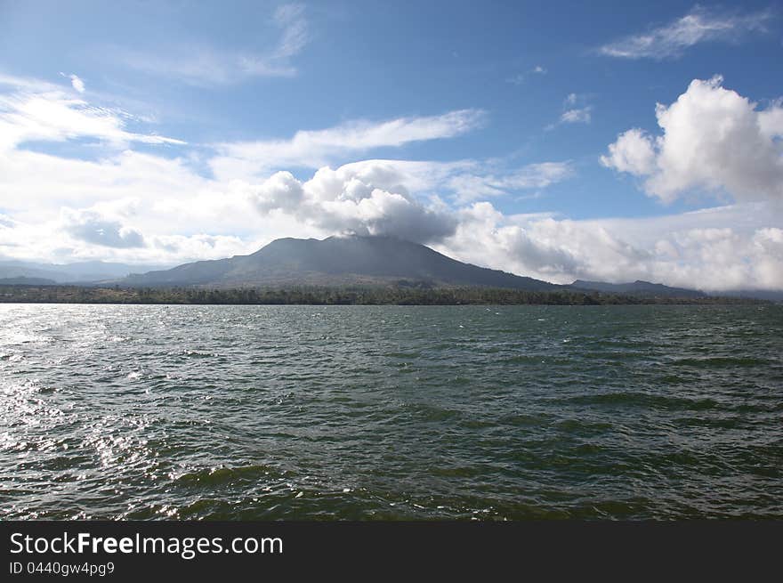 Dormant volcano on the lake